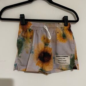 Ryoko Rain X Tanaka Farms Sunflower Print Youth Kids Shorts Size Medium